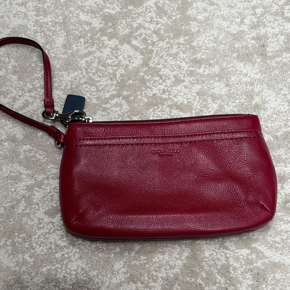 Coach Cherry Leather Wristlet